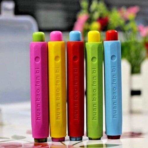 5 Pcs/Pack Colourful Non-toxic Chalk Holder Chalk Clip Teacher Blackboard Sticker Chalkboard Kawaii Stationery Office Supplies