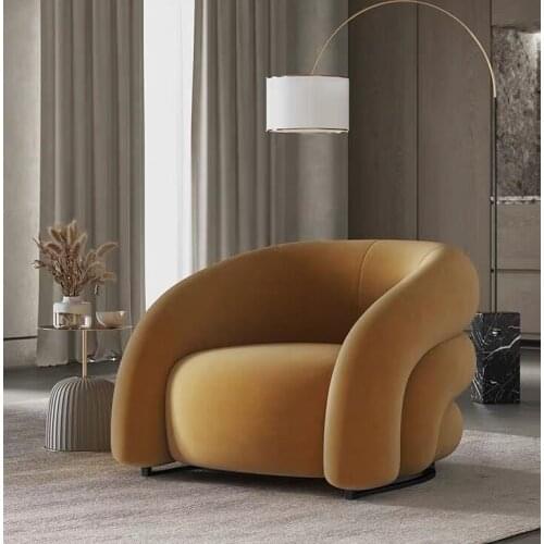 Sofa living room modern flannel simple small apartment minimalist personality sofa single sofa chair customization