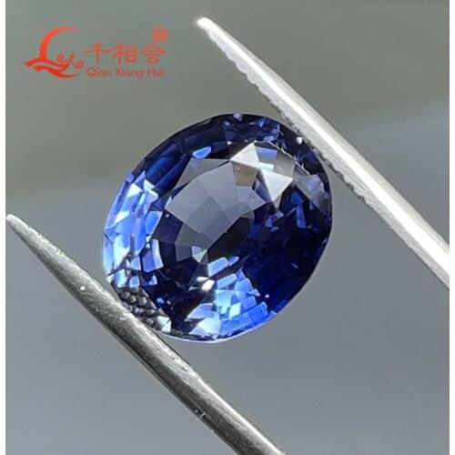 Artificial Sapphire Thailand cut Cornflower blue oval shape corundum clear gem stone