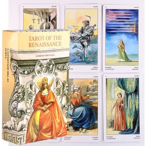 Tarot of the Renaissance Cards With Five Languages For Beginners Set Divination 78 Card Full Color Card Game Board Toy Popular