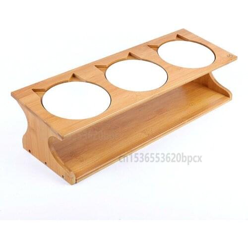 Ceramic Cat Bowl Dog Bowl Wooden Dining Table Three Bowls Dog Rice Basin Water Bowl Anti Knock Over Pet Products