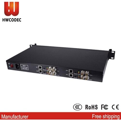 HWCODEC H3615 Video Encoder 1080P 60FPS 4 channels SDI with SDI loop out H.265 H.264 Encoder IPTV Encoder RTMPS UDP SRT Encoder