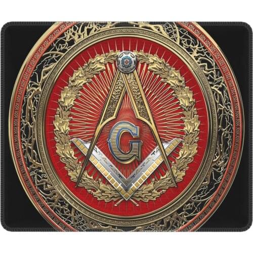 Masonic Symbols Humor Mouse Pad 3rd Degree Mason Silver Jewel Master Non-Slip MousePad Rubber Office Home Deco Mat
