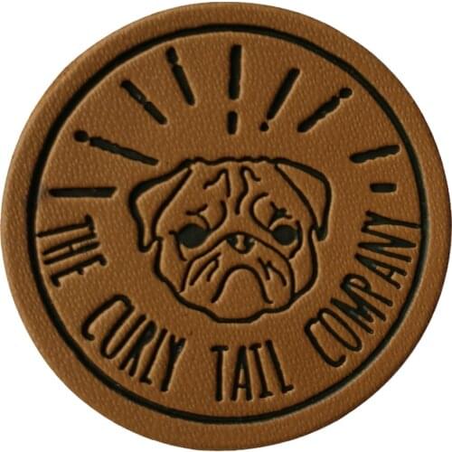 Custom Bargain Price Circle Leather Labels For Pet Clothing Leather ChildrenS Wear Pants Accessories Brown Hand Stitching Label
