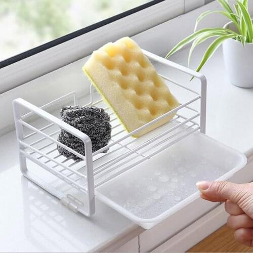 Kitchen Sink Sponge Holder Drainage Shelf Washer Soap Stainless steel Storage Rack Household Bathroom Accessories