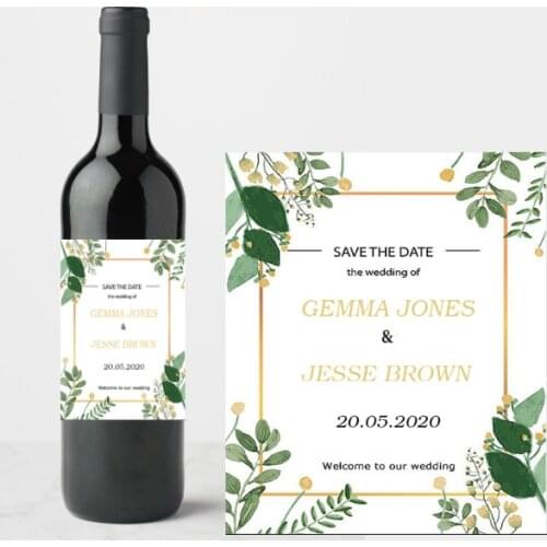 Custom name and date LOGO, personalized stickers, wedding champagne labels, packaging stickers, custom wine bottle labels
