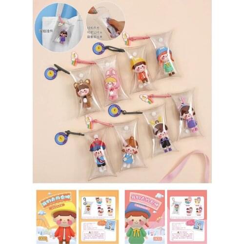 Cute Cartoon Bauble Model Let’s Date Cute Cartoon Keychain Couple Charm Accessories Girl Charm Kawaii Toy Blind Random Box