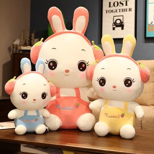 Cute Cartoon Rabbit Bunny Toys Stuffed Lovely Lifelike Hare Animal Plush Doll For Kids Children Soft Pillow Nice Gift