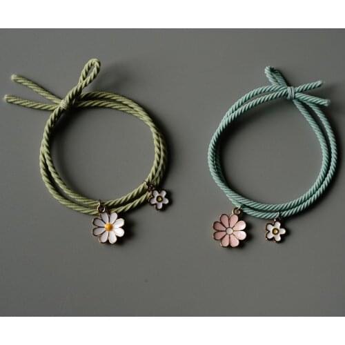Multi-Color Flower Hair Rope Elasticity Bracelet Multi-Purpose Female Hair Elastic Hairband Fashion Jewelry Wholesale #YXFS03