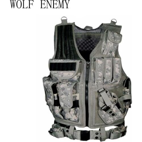 Mens Military Tactical Vest Army Hunting Molle Airsoft Vest Outdoor Body Armor Swat Combat Painball Black Vest for Men