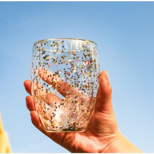 New Starry Sky Double-layer Borosilicate Glass Creative Heat-resistant Coffee Milk Cups Daily Life Holiday Gifts