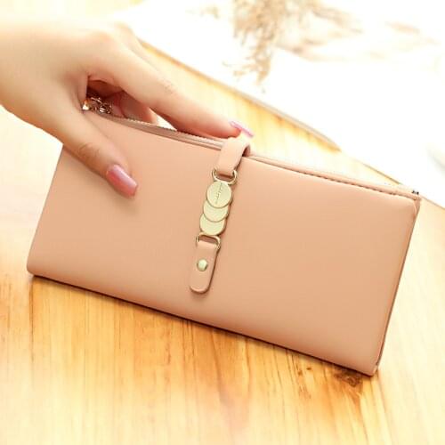 New High Quality Wristlet Wallet for Women Zipper Long Clutch Ladies Cell Phone Bag Multi Slots Card Holder Coin Purse