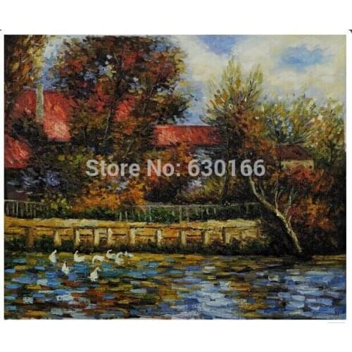 Landscape Canvas Painting - The Duck Pond by Pierre Auguste Renoir Handmade Painting for Decoration Wall Art