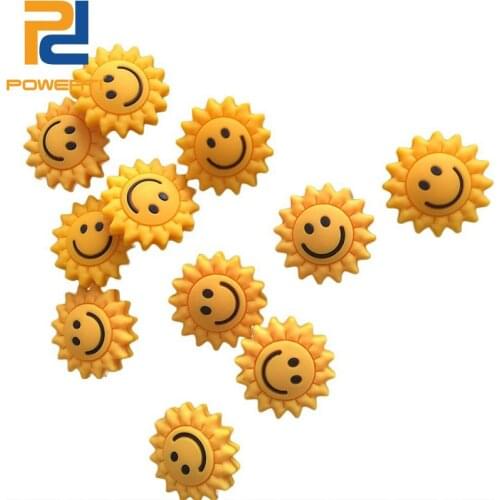 POWERTI 20 pcs/pack Silicone Rubber Tennis Racket Vibration Dampeners Shock Absorber Sunflower for Tennis