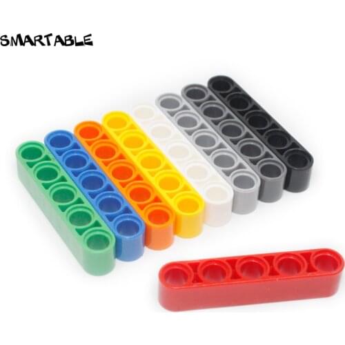 Smartable Technic Beams Liftarm 1X5 Straight Building Blocks Part DIY STEAM Toys For Kids Compatible Technic 32316 80pcs/lot