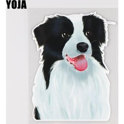 YOJA 12.5×16.5CM Border Collie Creative Cartoon Car Body Stickers Lovely Animal Vinyl Decals Decoration 19B-0089