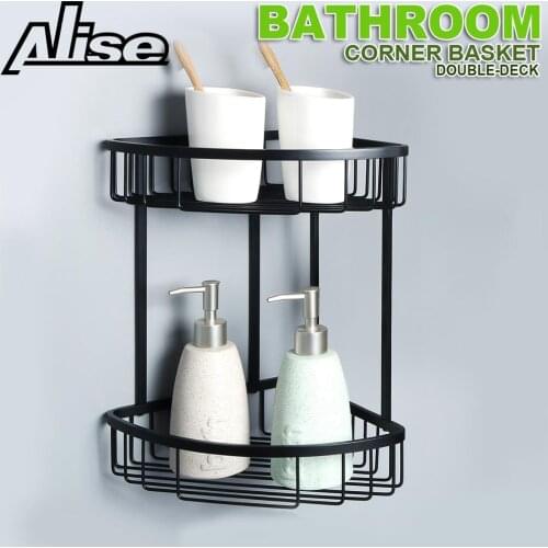 304 Stainless Steel Corner Basket Bathroom Double Shampoo Holder Cosmetic Storage Racks Shower Caddy Sheves Bath Accessories