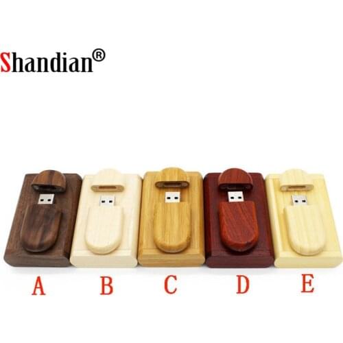 SHANDIAN Free custom logo wooden USB+gift box usb flash drive pen drive 64GB 32GB 16GB memory stick pendrive photography gifts