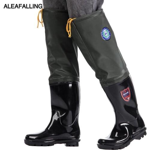 Thickened ultra-high barrel pants rain boots wear-resistant black thick-soled fishing shoes wash car water shoes big size 38-45