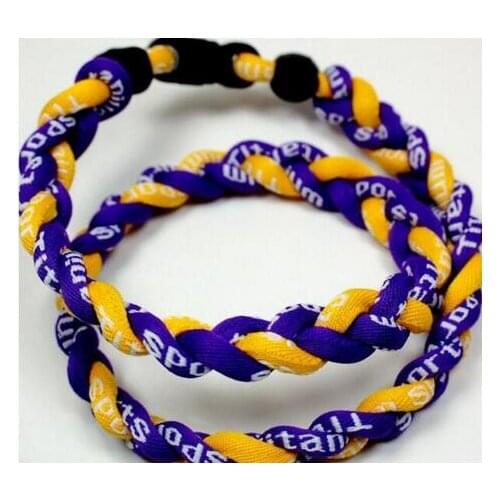 Party Favors New Baseball Sports Titanium 3 Rope Braided Tornado Sport GT Necklace random color