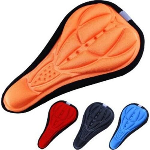Bicycle Saddle 3D Rubber Cushion Seat Cover Mountain Bike Cycling Thickening Super Comfortable Super Soft Silicone 4 Colors