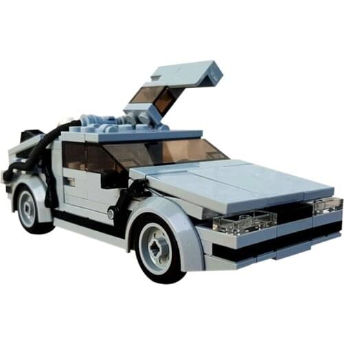 Back to Better Future Supercar Time Machine MOC Speed Sports Car Champion Mini Car Model Building Block Toy Boy Gift