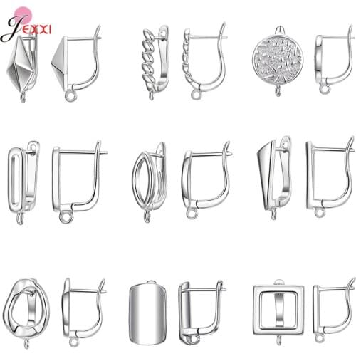 925 Sterling Silver French Earring Hooks Clasps Settings Base Settings for DIY Earrings Ear Jewelry Accessories Components