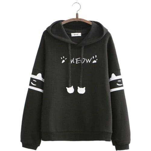 Harajuku Letter Print Fleece Casual Hoodies Women 2020 Winter Full Sleeve Hooded Sweet Styl Korean Ladies Pullover Top