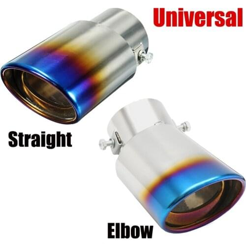 1pc Universal 63mm Exhaust Tips Modified Round End Muffler Pipe Straight Elbow For Car Auto SUV Stainless Steel