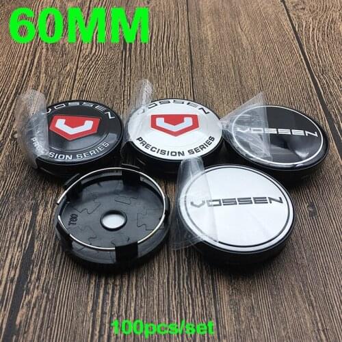 100PCS/SET Car Logo 60MM Abs Wheel Center Caps For Vossen Auto Decoration Emblem Wheel Rim Badge Covers 6CM 56mm Sticker