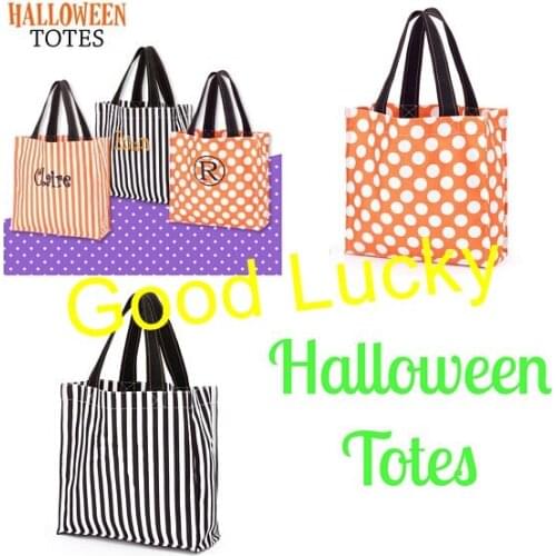 100pcs/lot new arrival 4 colors halloween totes good quality monogram personalize kids candy gift bag halloween tote basket