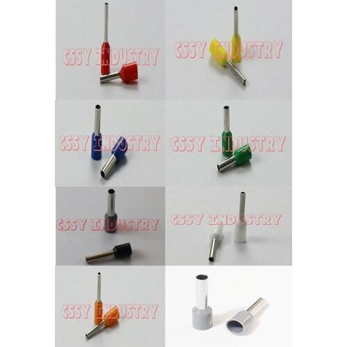 100pcs/Pack E2508 E2510 E2512 E2518 E4009 E4012 E4018 E6012 E6018 Insulated Ferrules Terminal Block Cord End Wire Connector