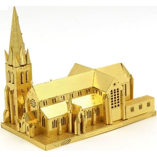 Microworld 3D metal puzzle Christchurch Cathedral Model DIY Laser Cut Jigsaw Model gift For Adult Educational Toys Desktop decor