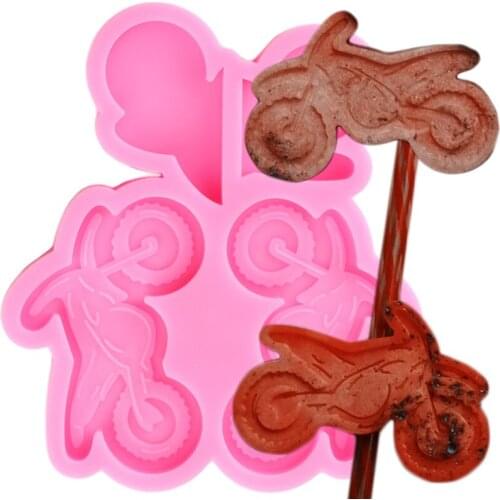 3D Motorcycyle Straw Topper Silicone Mold DIY Craft Epoxy Resin Clay Mould Chocolate Candy Cupcake Fondant Cake Decorating Tools
