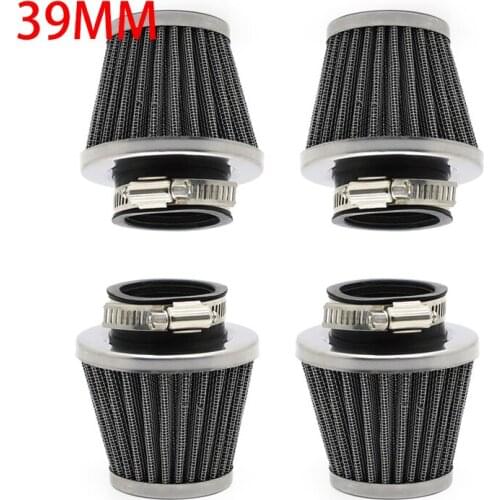 4X Small Black 39mm Custom Motorcycle Intake Air Filter Pod Set for Honda CB500 CB550 CB750