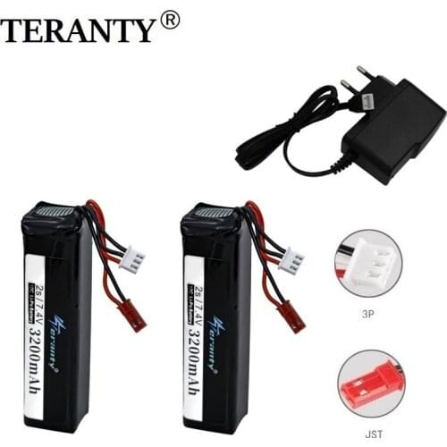 7.4V 3200mah 2s lithium battery and charger set for Frsky Taranis X9D Plus Transmitter 7.4V Toy Accessories