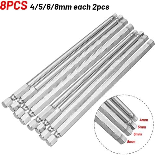 8pcs 1/4 Hex Shank Magnetic Head Screw Driver 150mm Screwdriver Bits Extractor Drill Bit Set Easily Take Out Broken Screw Connec