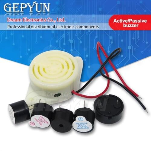 10pcs 3V 5V 12V SFM-27 Active Buzzer High-decibel 95DB/Passive piezoelectric buzzer YD15240 Magnetic Long Continous Beep Tone