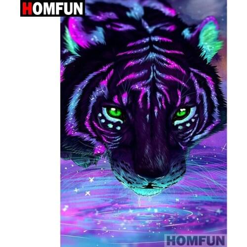 HOMFUN Square/Round Drill 5D DIY Diamond Painting "Star Tiger" Embroidery Cross Stitch Full Rhinestone Decor A07236