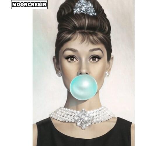 Custom 5D Diy Mosaic Diamond Embroidery Audrey Hepburn Diamond Painting Full Cross Stitch Rhinestone Home Decoration Christmas