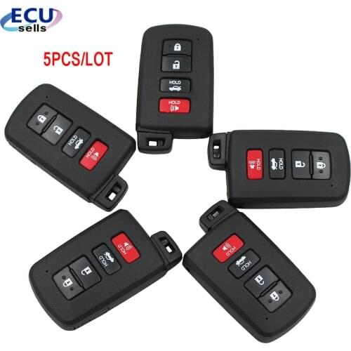 5PCS/LOT, 4 Button Smart Remote Car Key Shell Case for Toyota Avalon Camry Hybrid Corolla Highlander RAV4 2012 - 2016