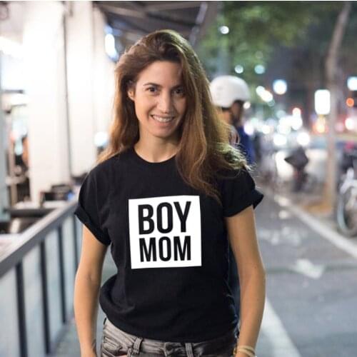 Boy Mama T Shirts Funny Mom Life Women Tops Tee Mothers Day Female T Shirt Letter Print Tshirt Summer Short Sleeve Casual Shirt