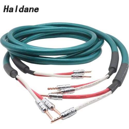 Haldane Pair HIFI Ortofon Speaker Cable CMC Pure Red Copper BFA Banana Plug Audio Speaker Interconnect Cable for AMP CD player