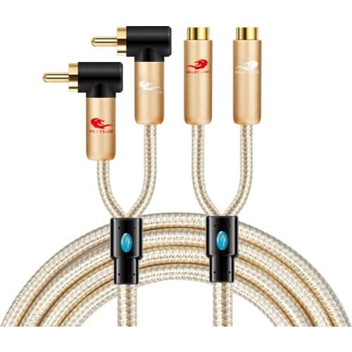 Hifi Dual RCA male to 2 RCA female Adapter Audio Extension Cable Amplifier Speaker DVD TV Subwoofer Home Theater RCA Cords