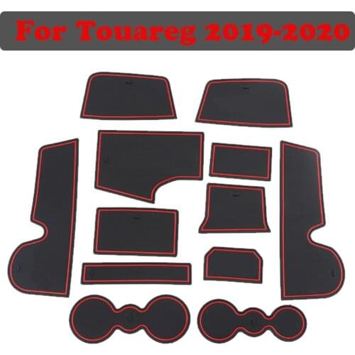 For Volkswagen VW Touareg 2019 2020 Anti-Slip Gate slot cup mat Interior Door Pad/Cup Non-slip pad Accessories