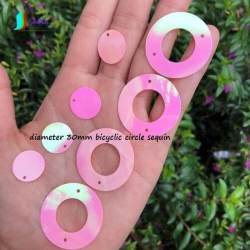 Weight 500G Home Curtain,Hat Sofa Show Clothes Diy Crafts Decorate material 30MM Pink Round Bicyclic Circle Sequin A0060L