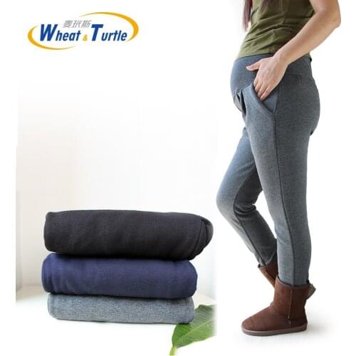 2020 Hot Sale Good Quality Cotton Maternity Pants All Match Thicken Velvet Warm Winter Pants For Pregnant Women Big Size XL-4XL