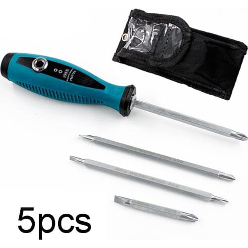 Screwdriver Set 5pcs Multi-function Double Head Screwdrivers Repair Tool Phillips / Slotted Screwdriver with Magnetic Hand Tools