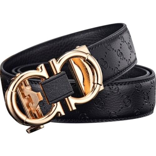 New unisex fashion belts, luxury brand casual belts with automatic buckle, mens leather belts, womens jeans belts