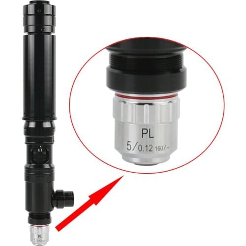 1400X 800X 400X C Mount Coaxial Light Monocular Zoom Lens 5X Barlow Auxiliary Objective Lens For HDMI Video Microscope Camera